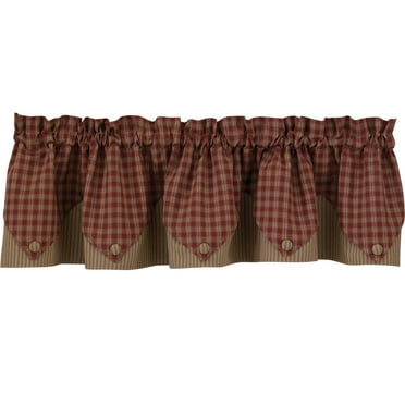 Plaid Gathered Swag Prairie Curtain Set 36" or 63" Long Wine Black Navy Mustard Plaid Gathered Swag Prairie Curtain Set 36" or 63" Long Wine Black Navy Mustard